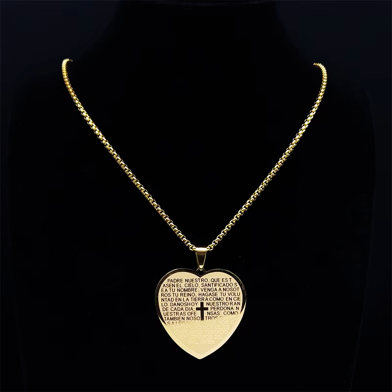 Collar de Corazón con Versículo Bíblico