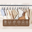 Pinzas de Acero Inoxidable con Gancho para Ropa - Organizador Portátil para Armario