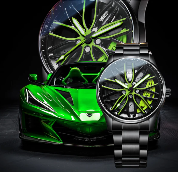 Reloj Diseño Rueda de Coche de Lujo