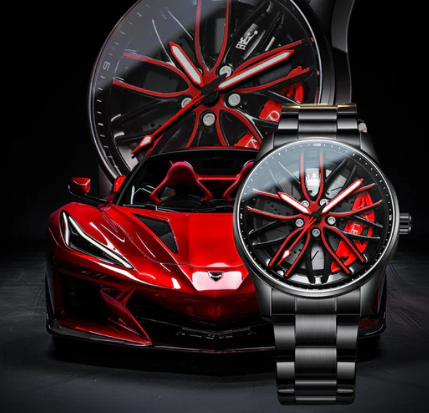 Reloj Diseño Rueda de Coche de Lujo