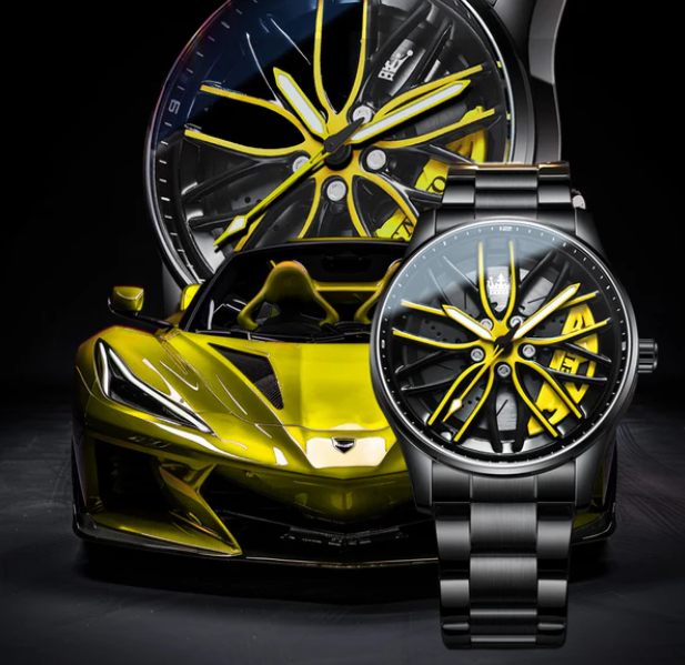 Reloj Diseño Rueda de Coche de Lujo