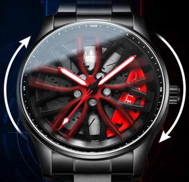 Reloj Diseño Rueda de Coche de Lujo